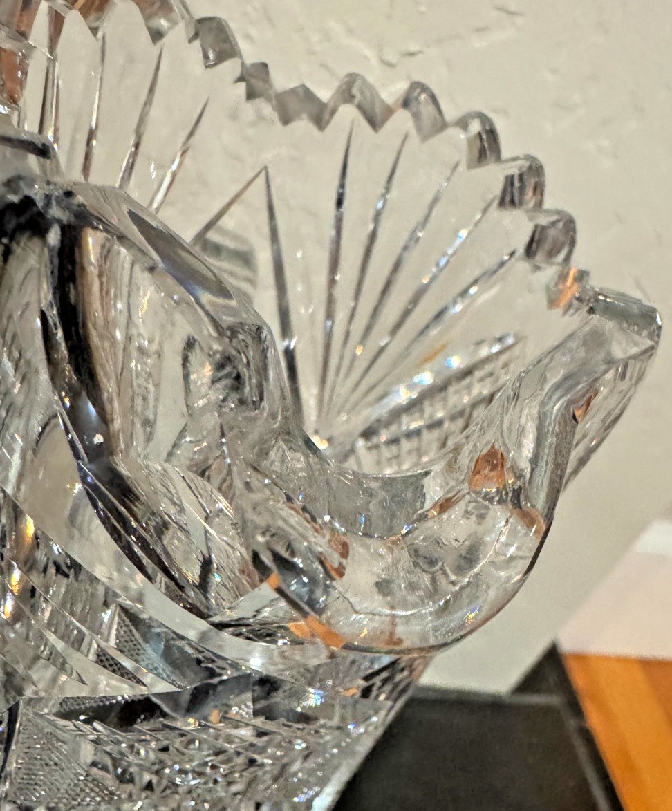 1880 – 1912 AMERICAN BRILLIANT PERIOD LEADED CRYSTAL PITCHER 11″ TALL – DS31