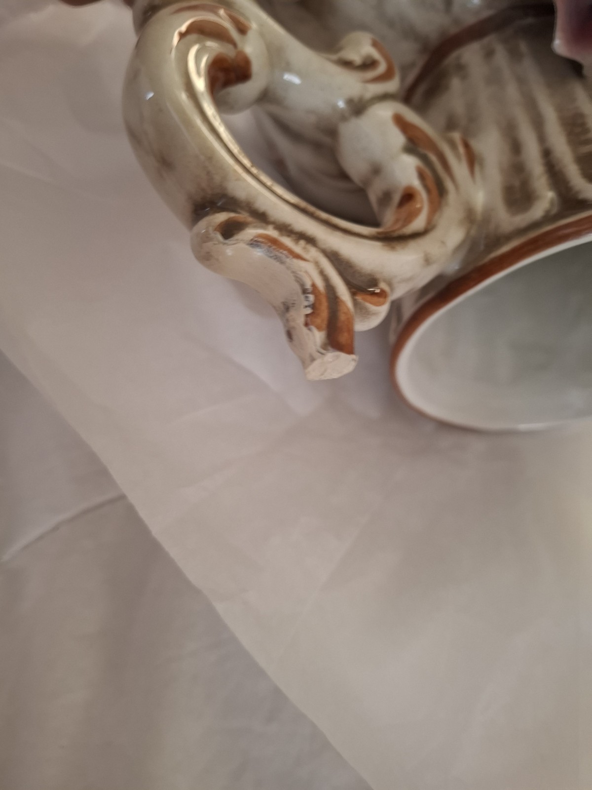 Vintage Capodimonte Footed Pitcher (Read Notes)