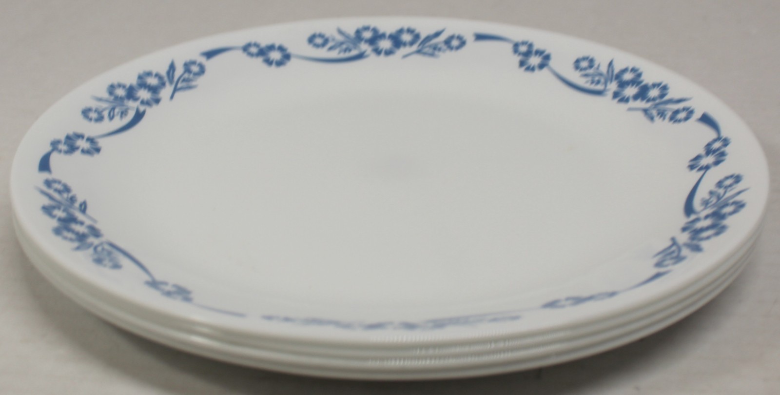 4 Corelle 60th. Anniversary Blue CORNFLOWER 10.25″ Dinner Plates USA