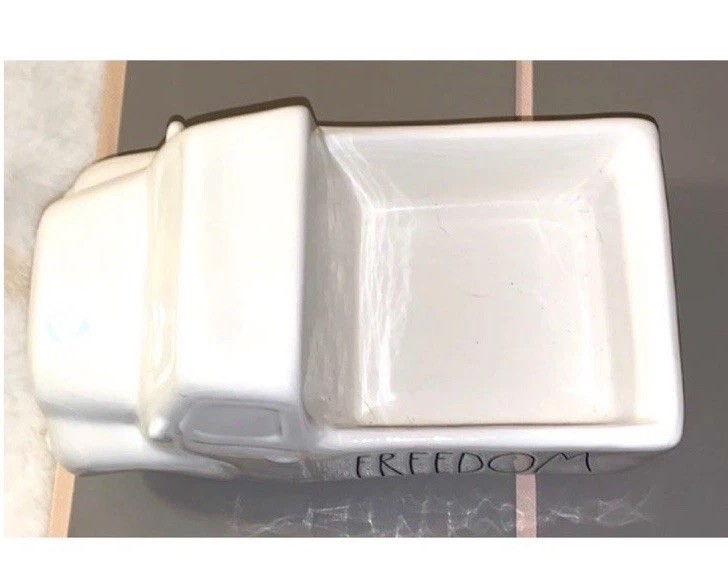 NEW RAE DUNN Patriotic White Ceramic FREEDOM Truck Home Decor NWT
