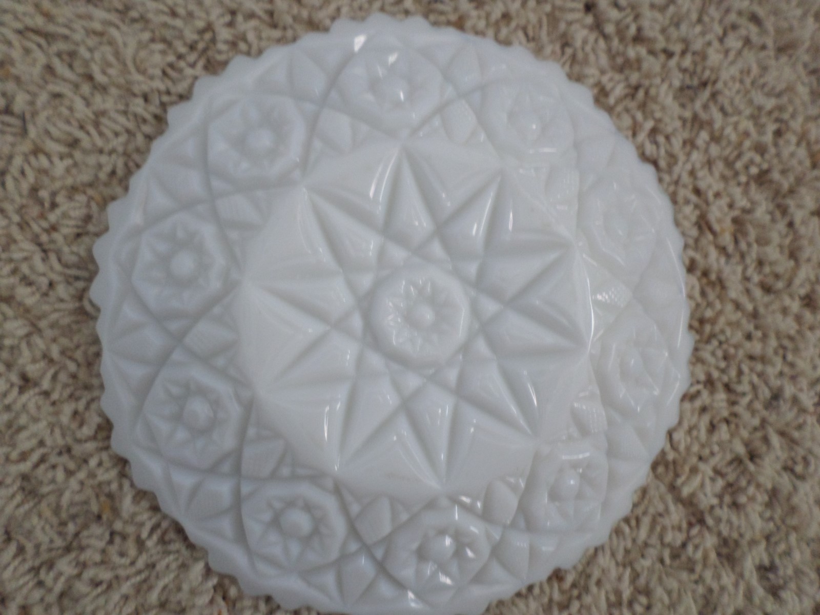 Milk Glass Huge Candle Pillar Plate NO CHIPS 2 1/2 pounds Heavy