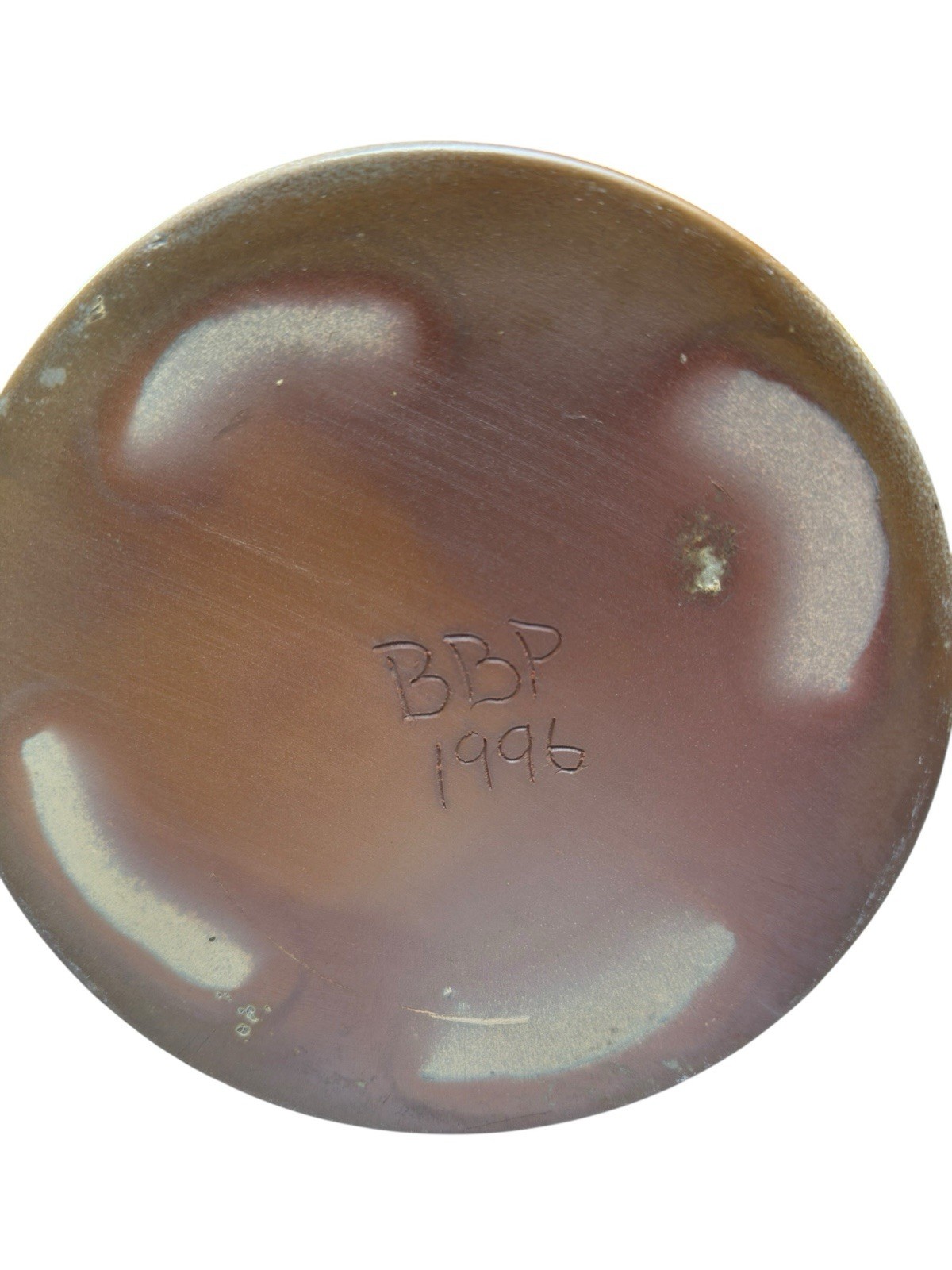 Beaumont Brothers Pottery Crock Jar 1996 Blue Heart Primitive Stoneware