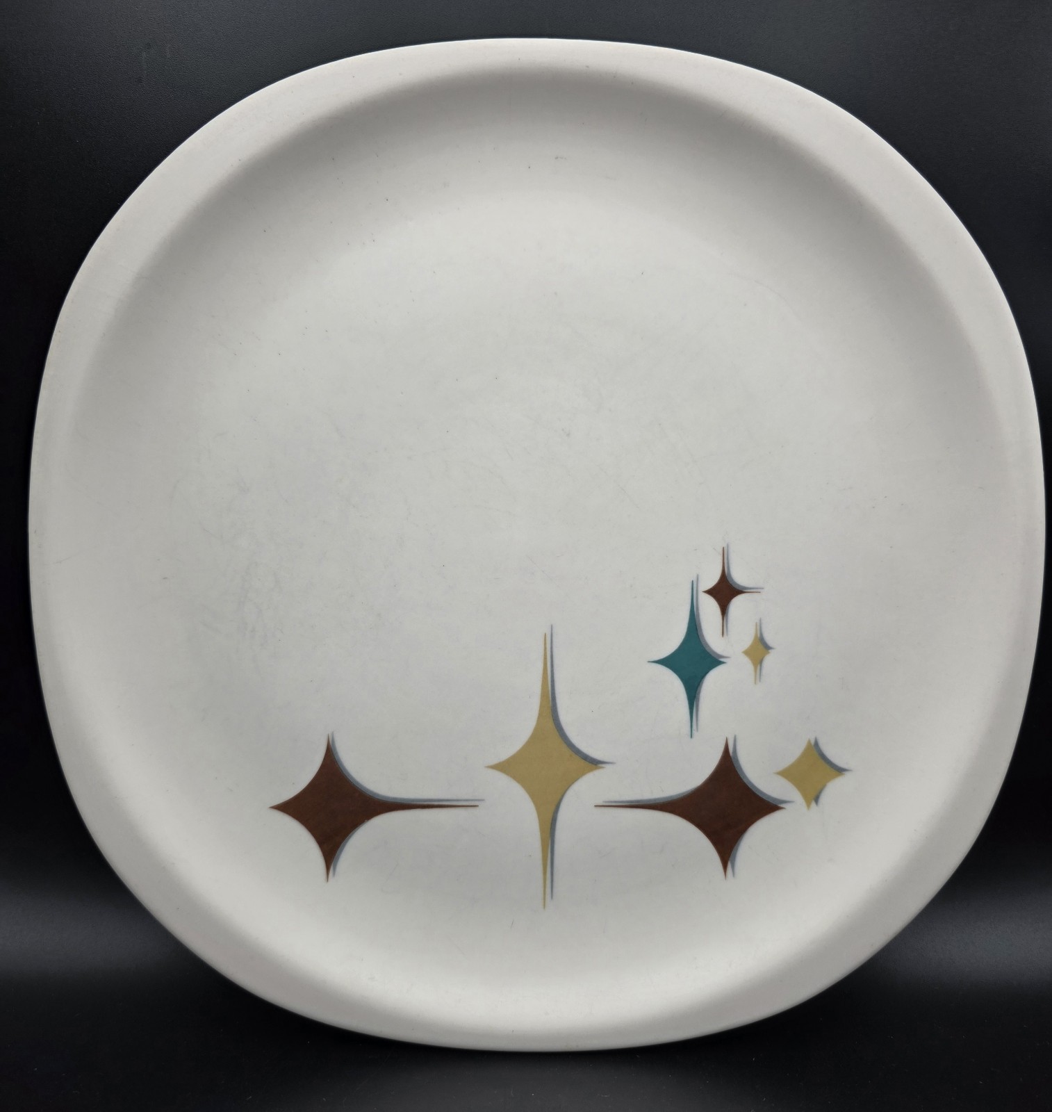 SYRACUSE JUBILEE TRENDS STARS 10 1/4″ DINNER PLATE Starburst Atomic Mid Century