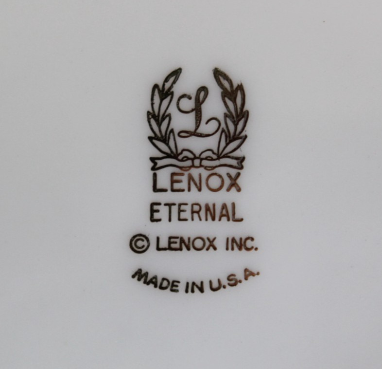 Lenox – Eternal – Dinner Plates – FOUR – 4 – USA – 10 3/4″ diameter – Gold Trim