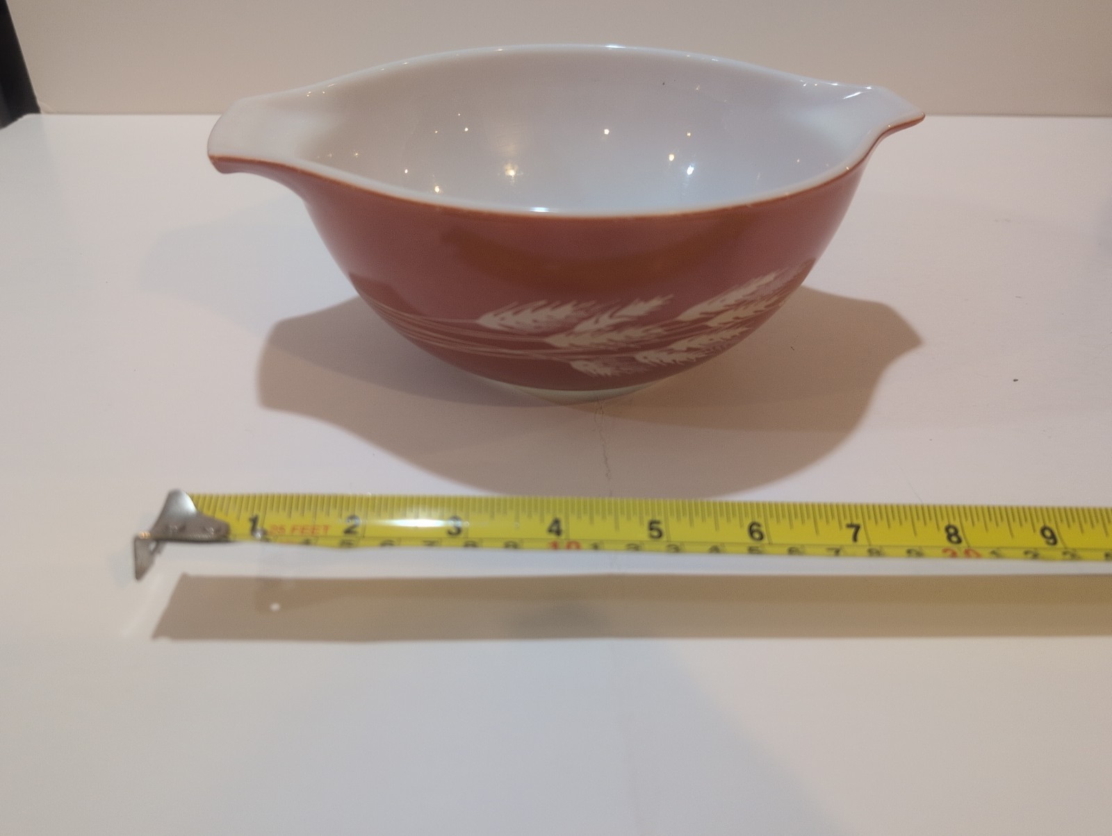 Vintage Pyrex Autumn Harvest Wheat 4 Pc Cinderella Nesting Bowl Set