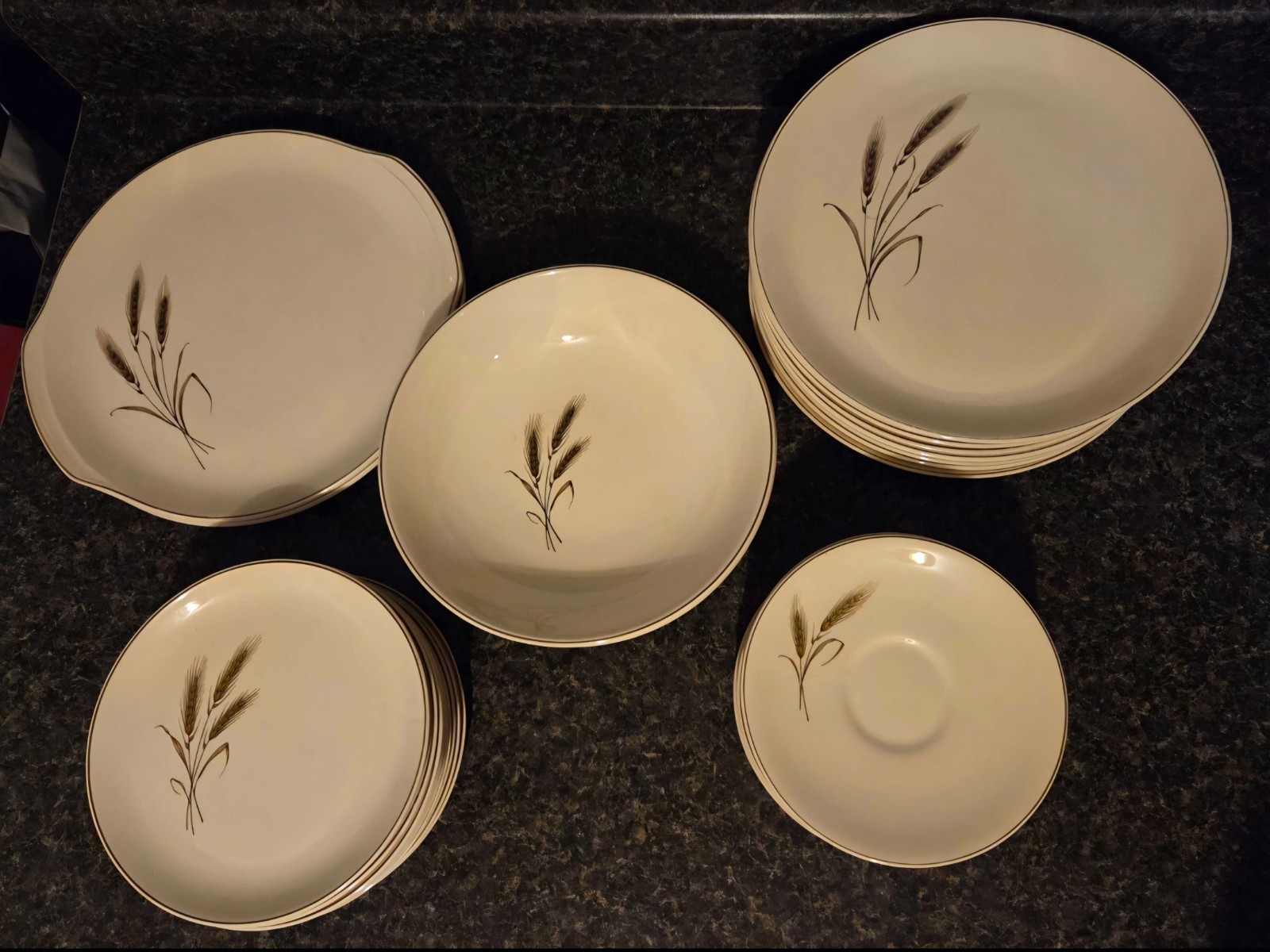 Royal Joci Wheat Pattern Ceramic Dinner Set Ovenproof Plates Bowls Saucers