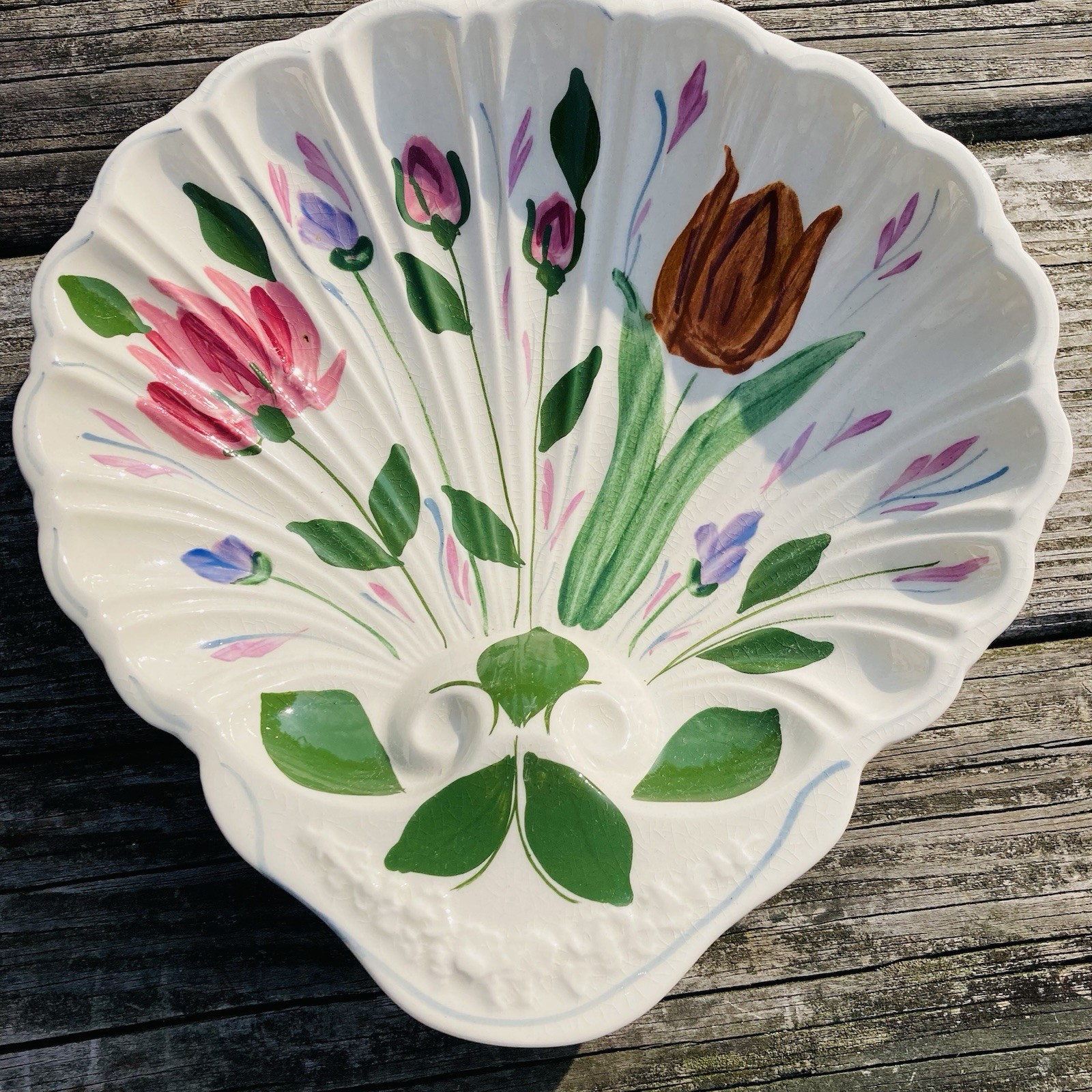 Vintage Blue Ridge Southern Potteries “Mayflower Bouquet” Deep Serving Dish
