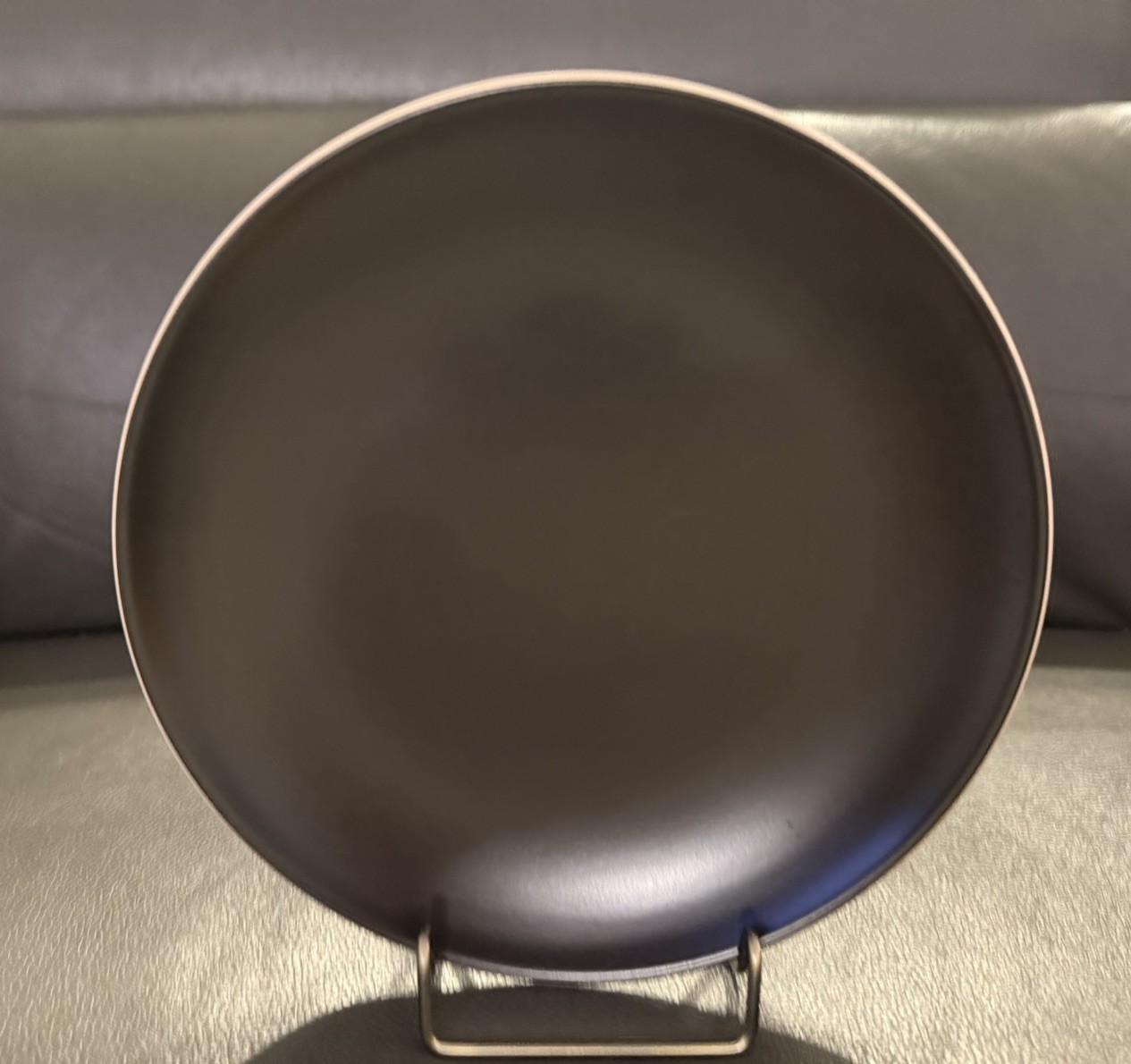 4 – Beekman Home Stoneware Contemporary Brown Salad/Dessert Plates W/Beige Trim
