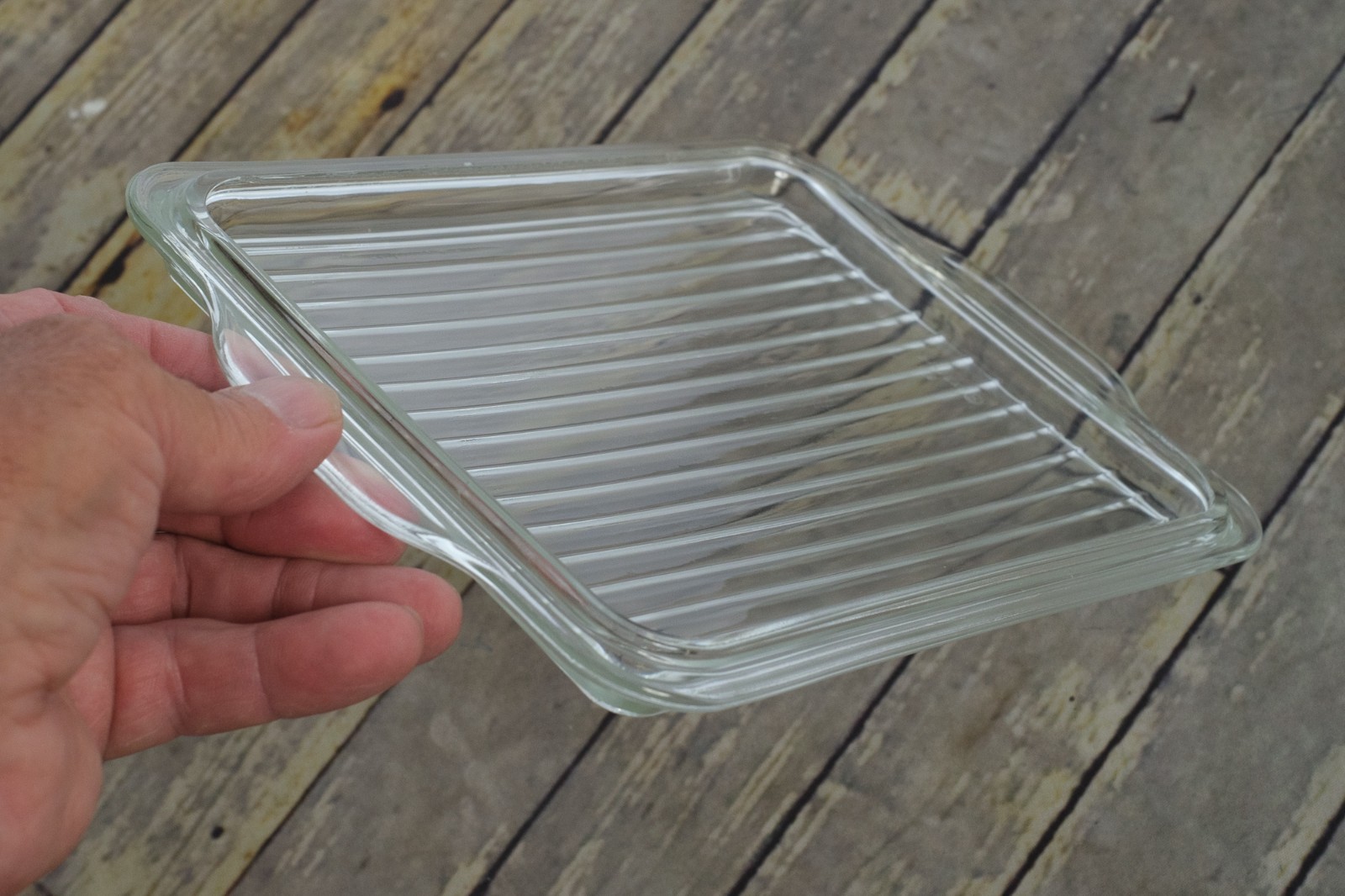 PYREX Clear Ribbed Refrigerator Dish Replacement Lid Only 503-C Vintage