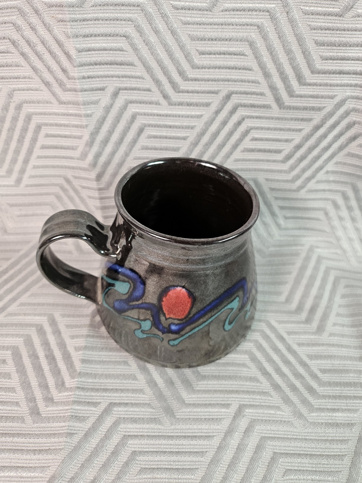 VTG Studio Pottery Coffee Mug Tea Cup 12oz Handmade Artist Lamb USA 1994