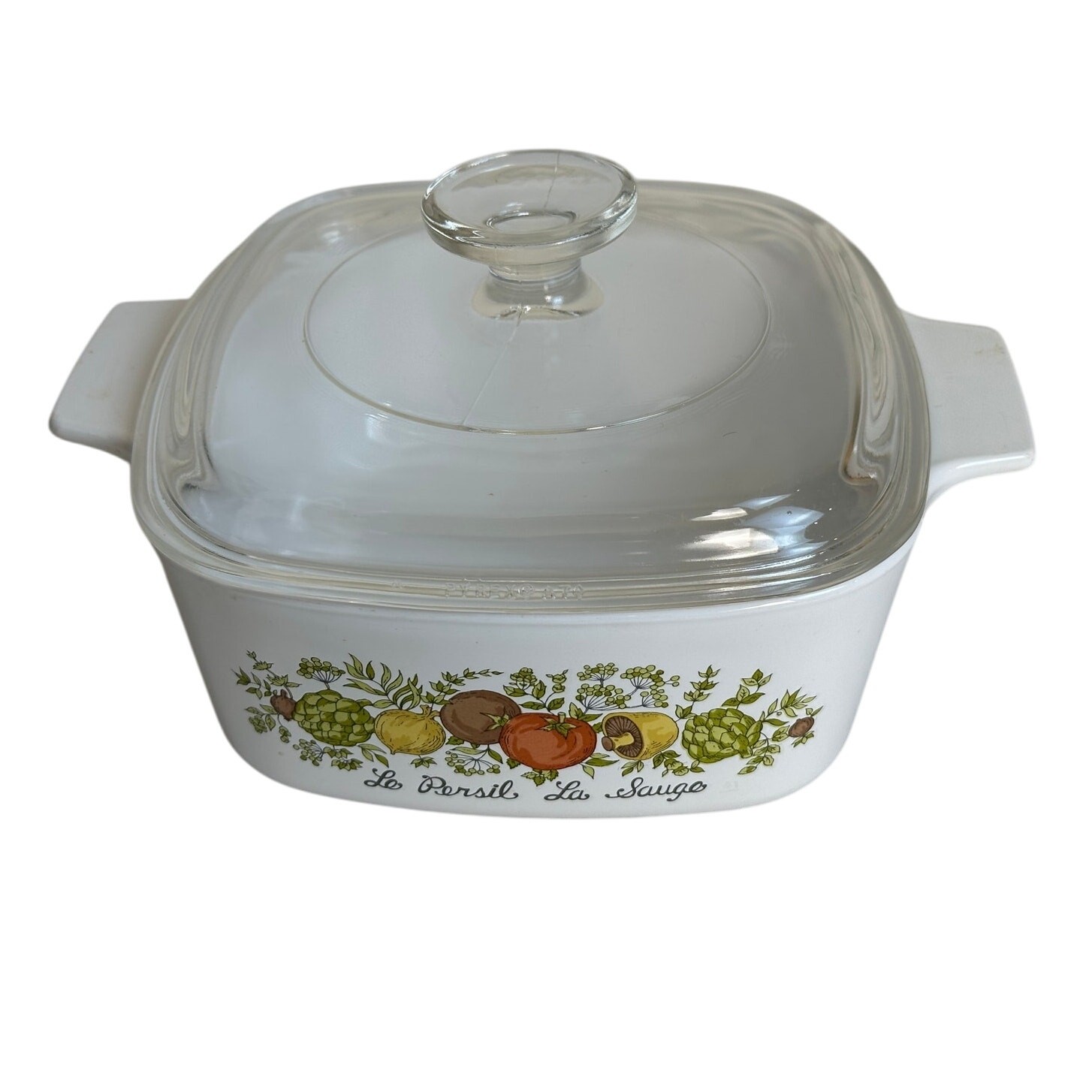 Vintage Coming Ware A-1 1/2-B Spice of Life 1.5 Qt Casserole Dish with Lid
