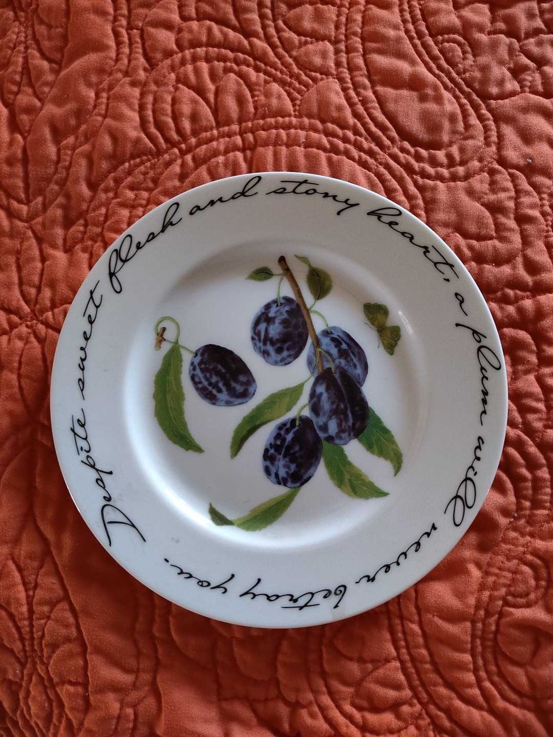 Orchard Suite by Williams-Sonoma Decorative Plate 7-3/4″ SET/3-Plum Pear Apple