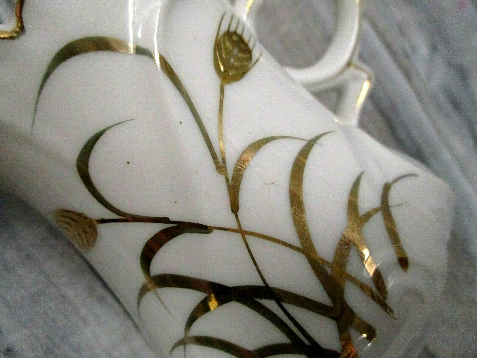 Lefton China Creamer Pitcher Small 3.5in Golden Wheat Farmhouse Country *crack