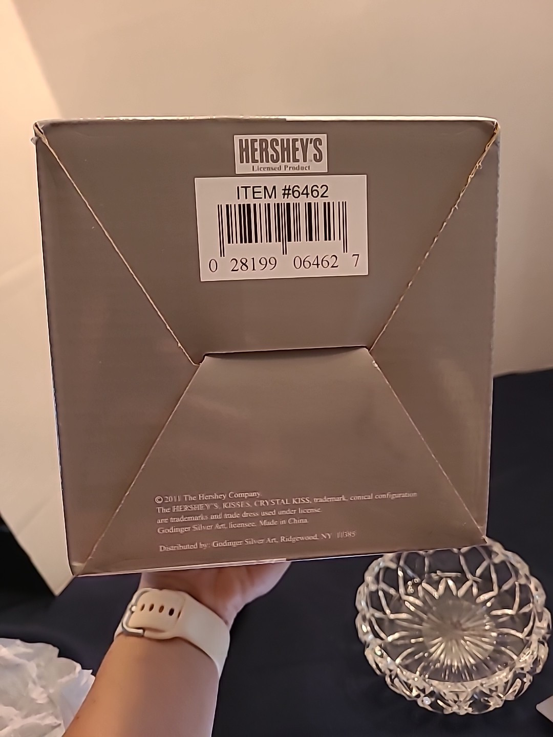 Hershey’s Kiss Crystal Covered Candy Dish Clear Lead Shannon Crystal, New
