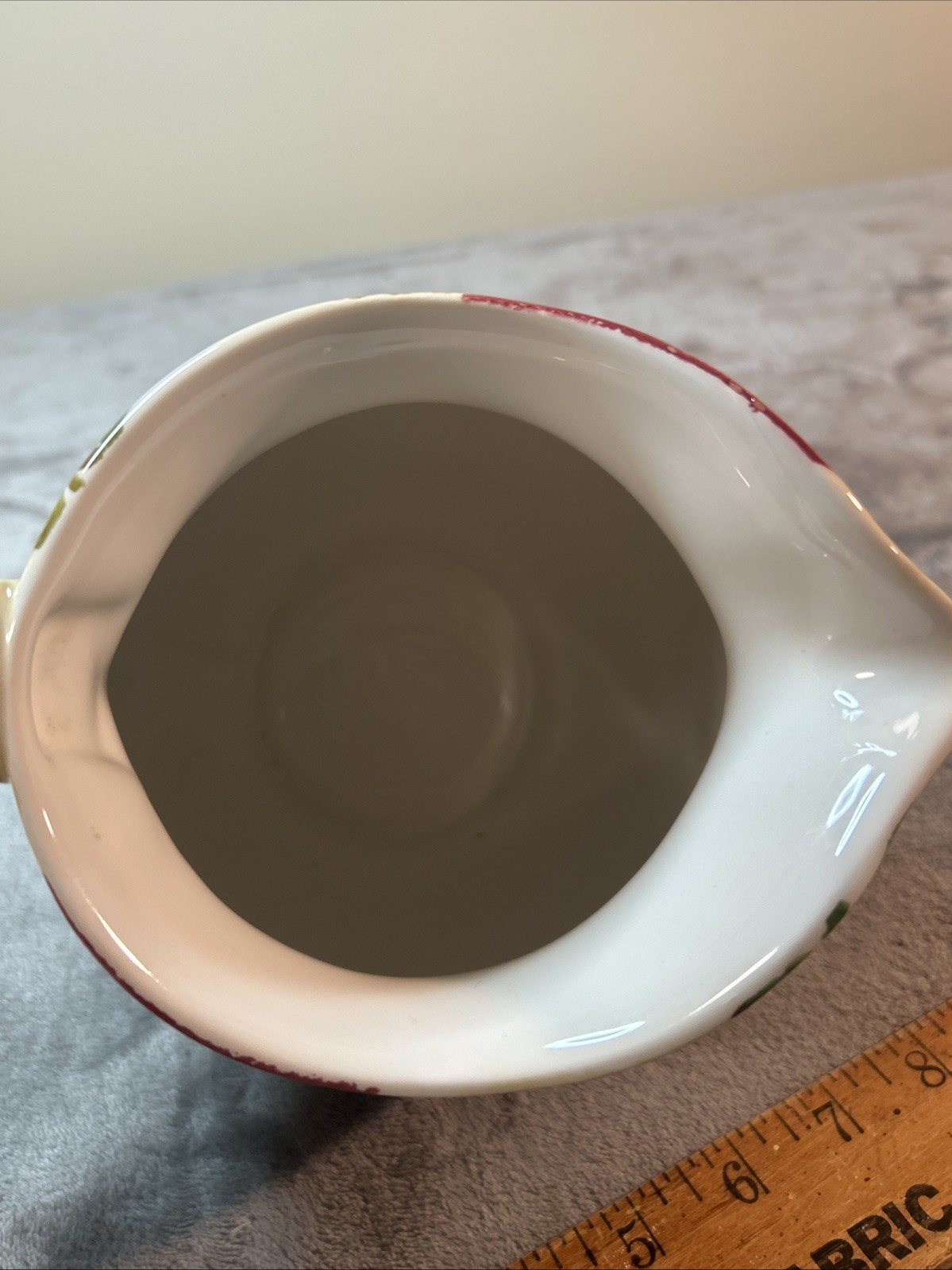 La Ceramica VBC Hand Painted Pitcher Made In Italy Cherries 7.75” Tall