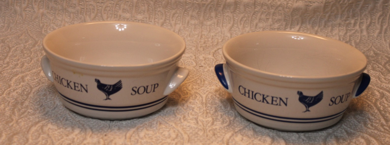 (2) Chicken soup bowls 5.75″ diameter