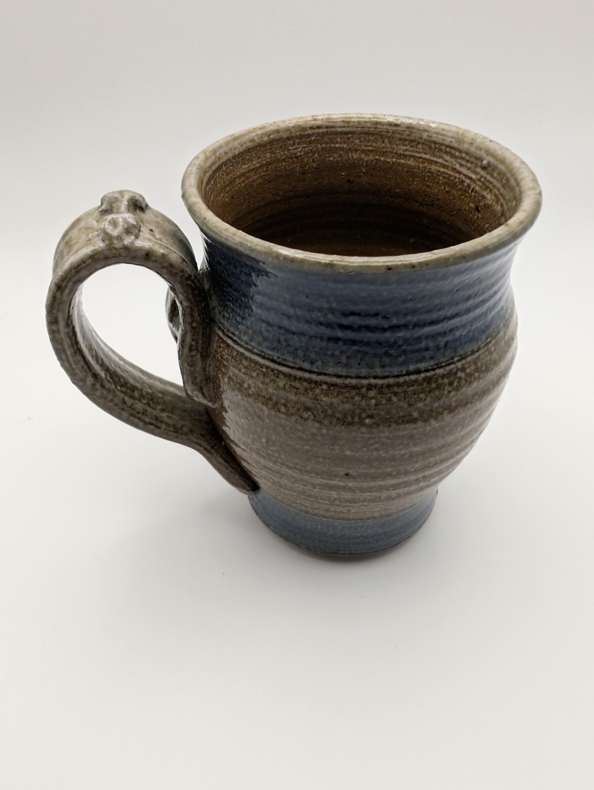 Stoneware Pottery Ceramic Mug Coffee Cup Blue & Brown & Gray
