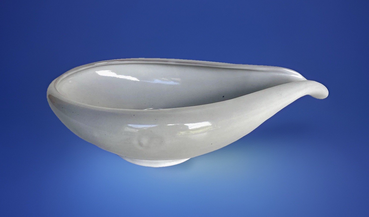 Vintage White Francoma Asymmetrical Freeform Bowl #214, 11-1/2″ Long