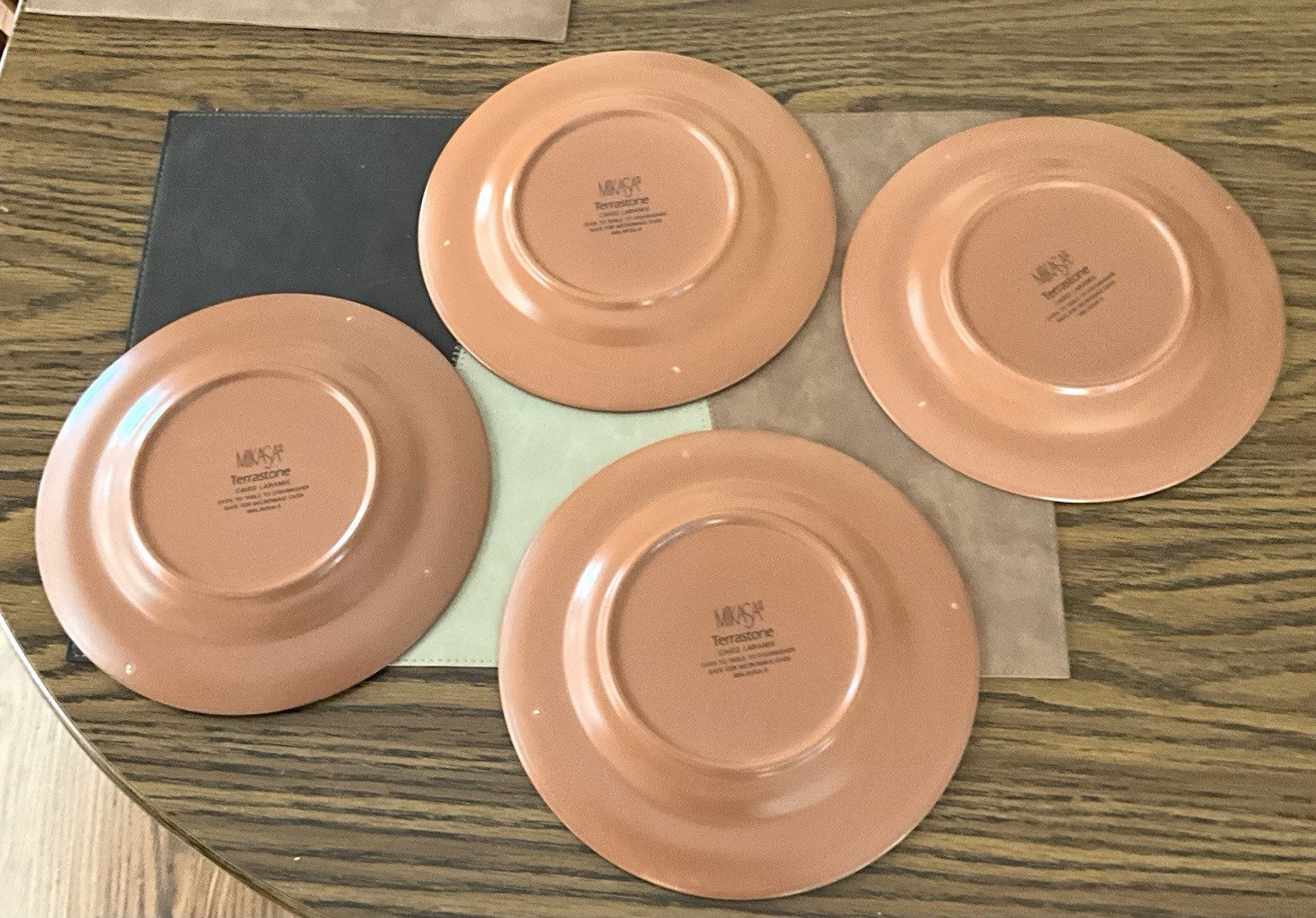 (4-pc-set) Mikasa Terrastone Laramie SALAD PLATES Southwestern 8-3/8” MINT
