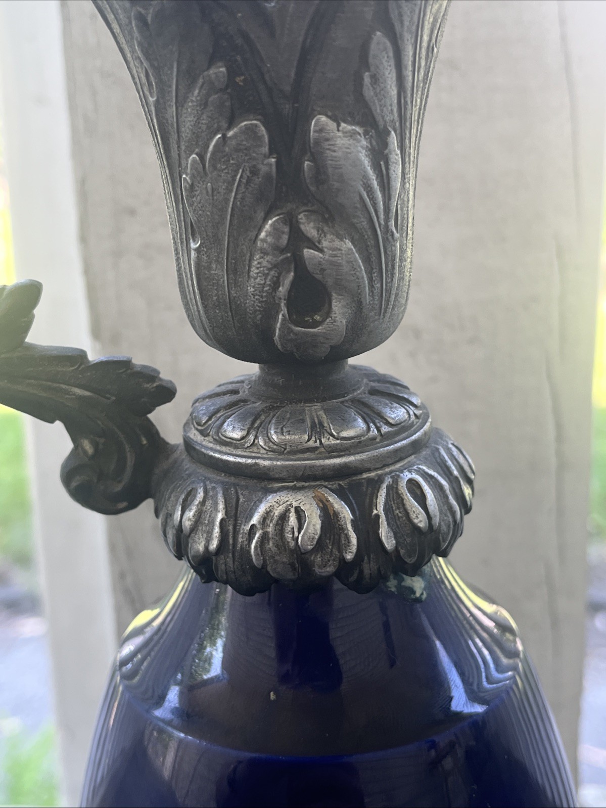 Louis XVI French Porcelain Cobalt Griffin Ewer Centerpiece Neoclassical BIG 24”