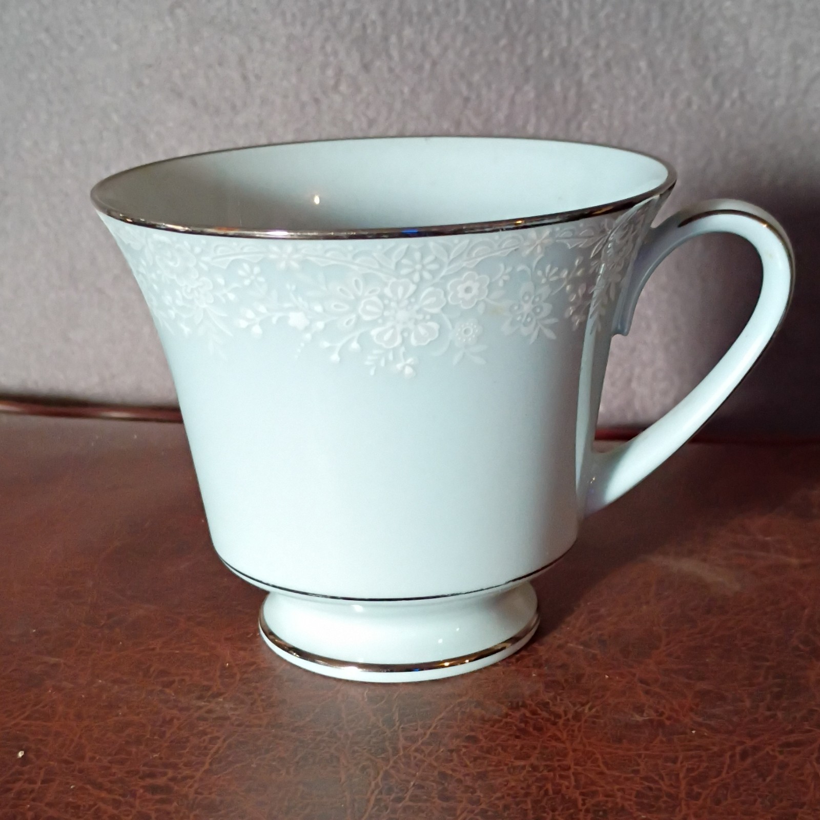Noritake Fidelity Creamer & Sugar Set Light Blue Floral Porcelain Japan 3pc