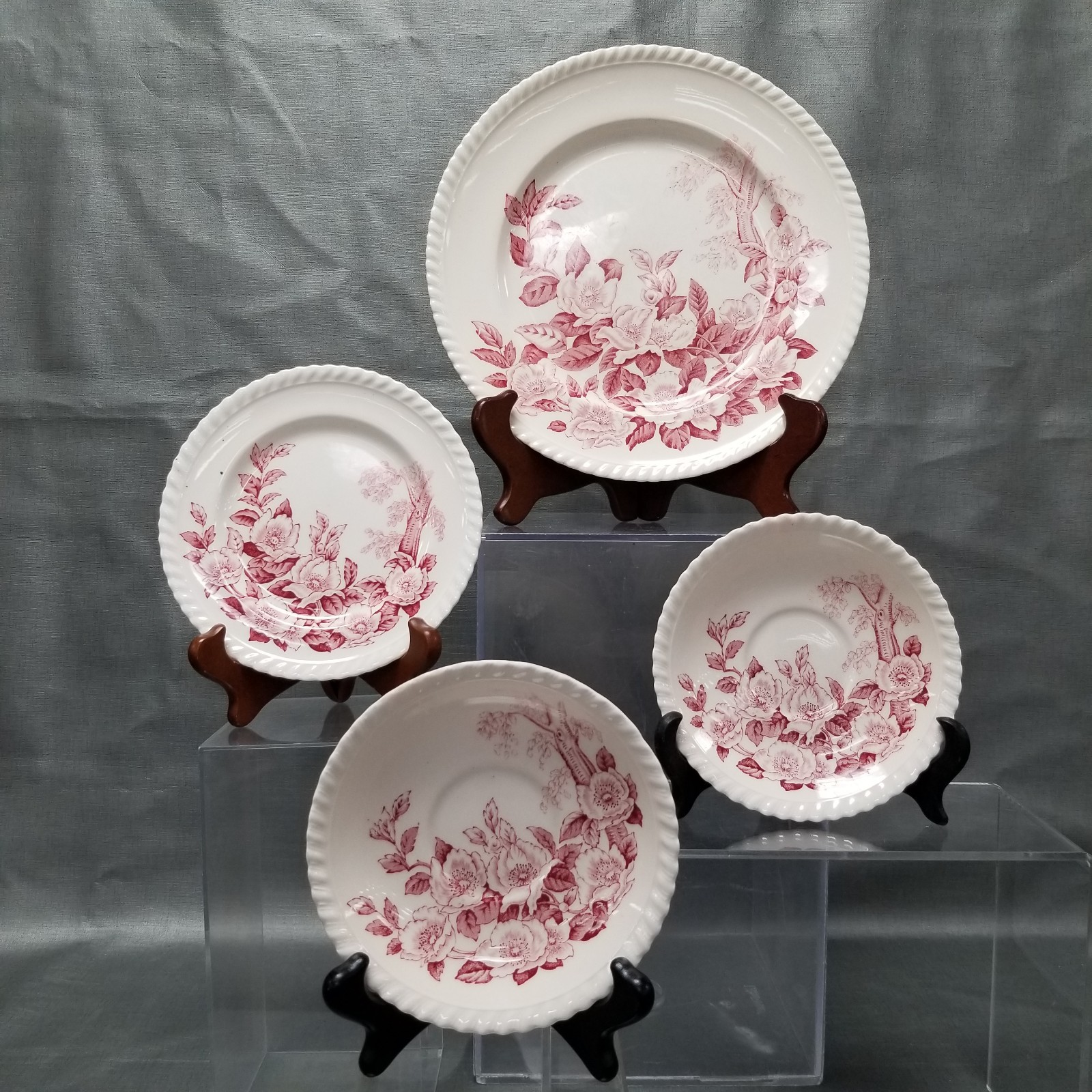 VTG Lot Misc Johnson Bros England Apple Blossom Pink Windsor Ware Dishes