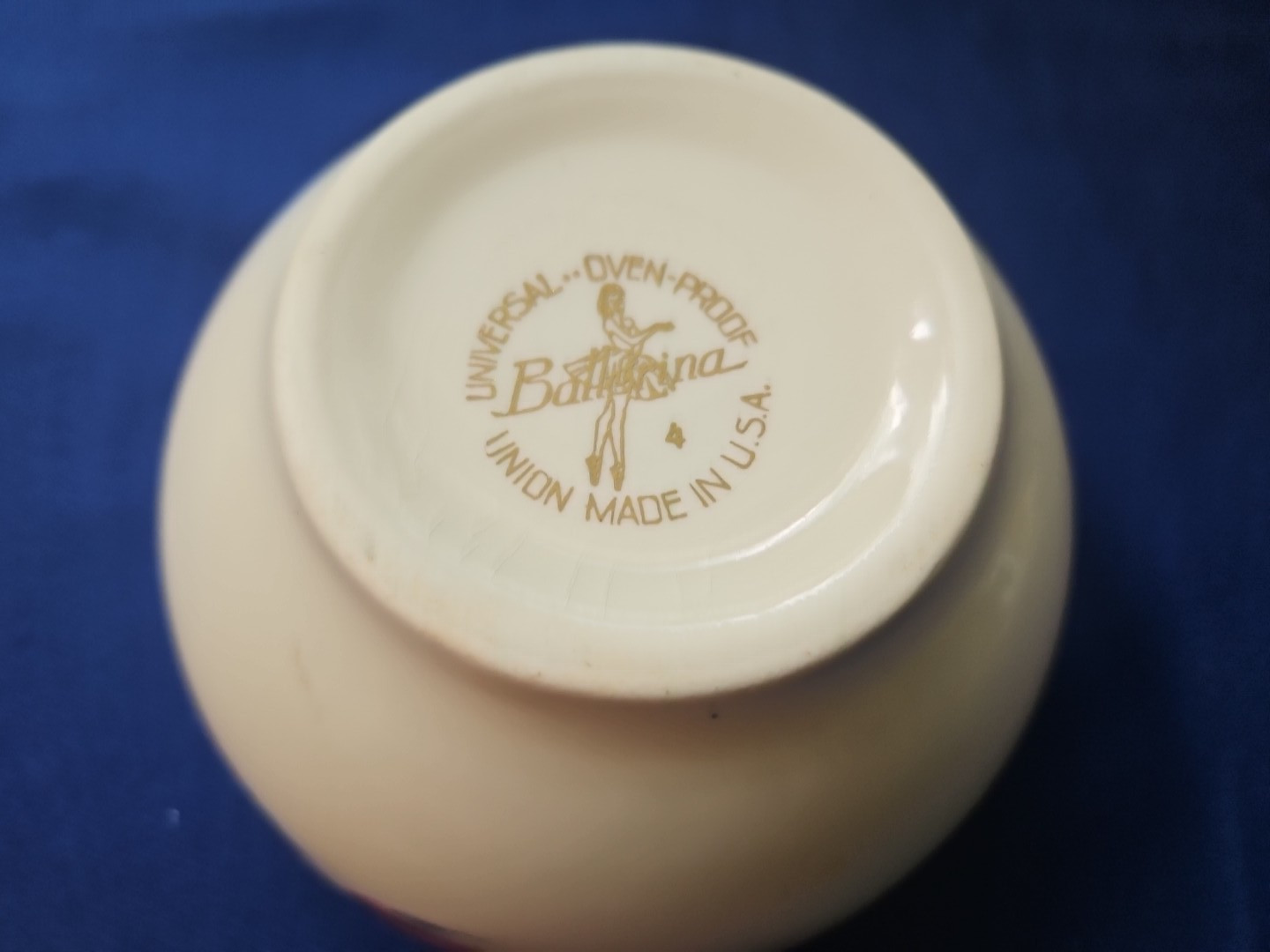Ballerina Pink Rose Cranberry Bowl Universal Potteries 1950-1959 USA China