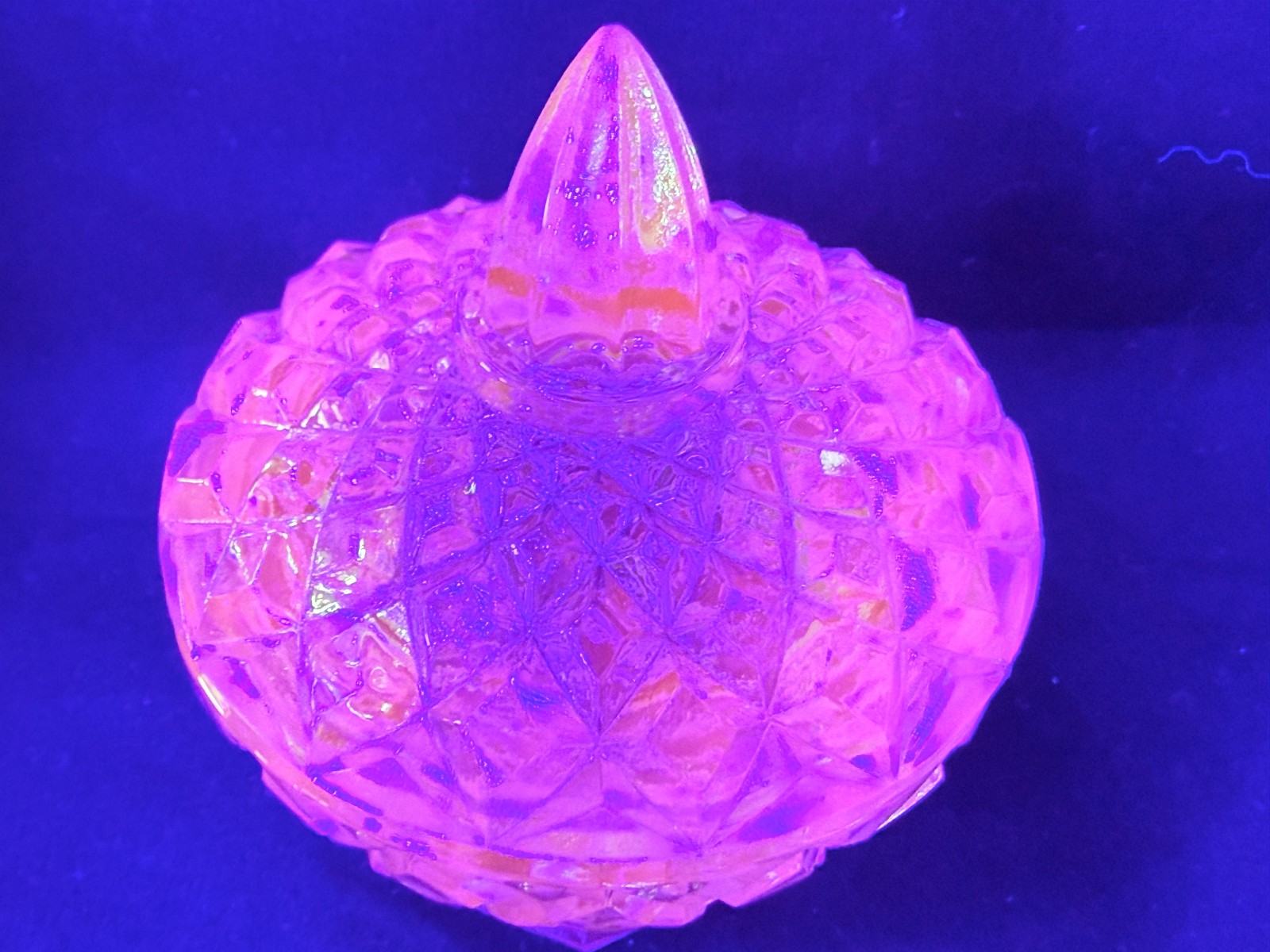 Teal Green Vaseline Uranium glass covered candy dish coffee sugar jar bowl pink