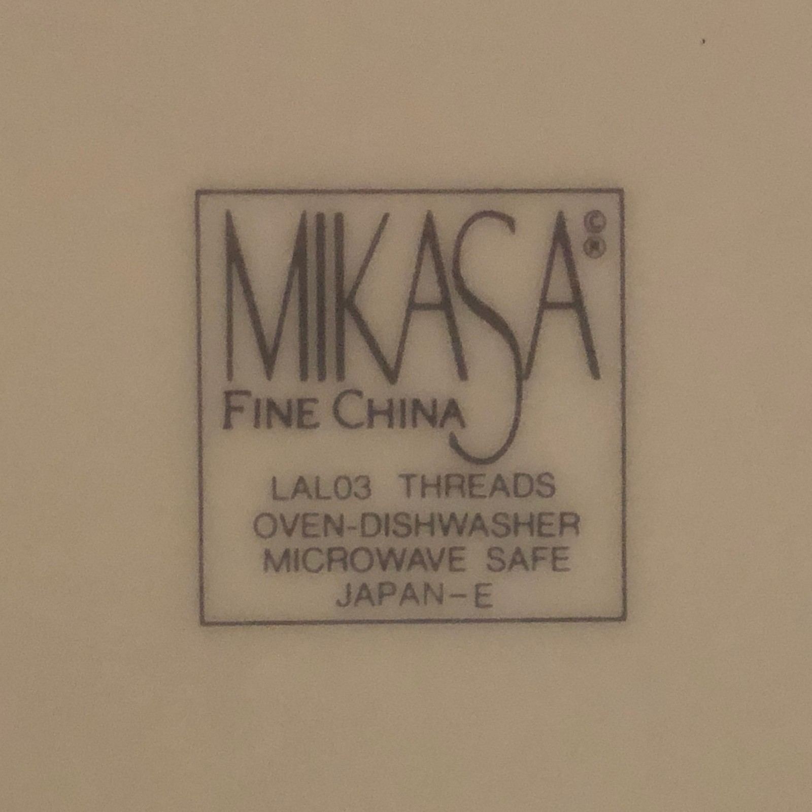 Mikasa Threads LAL03 10-1/2″ Fine China Dinner Plates ~ NEW