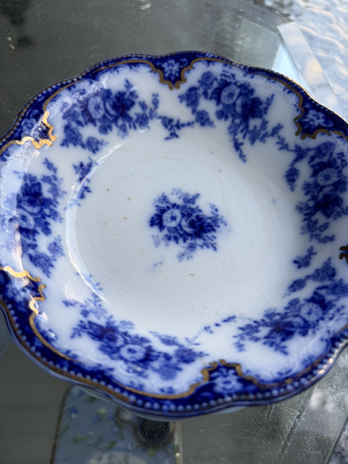 Antique pair of Grindley Florida Pattern Porcelain fruit, dessert bowls