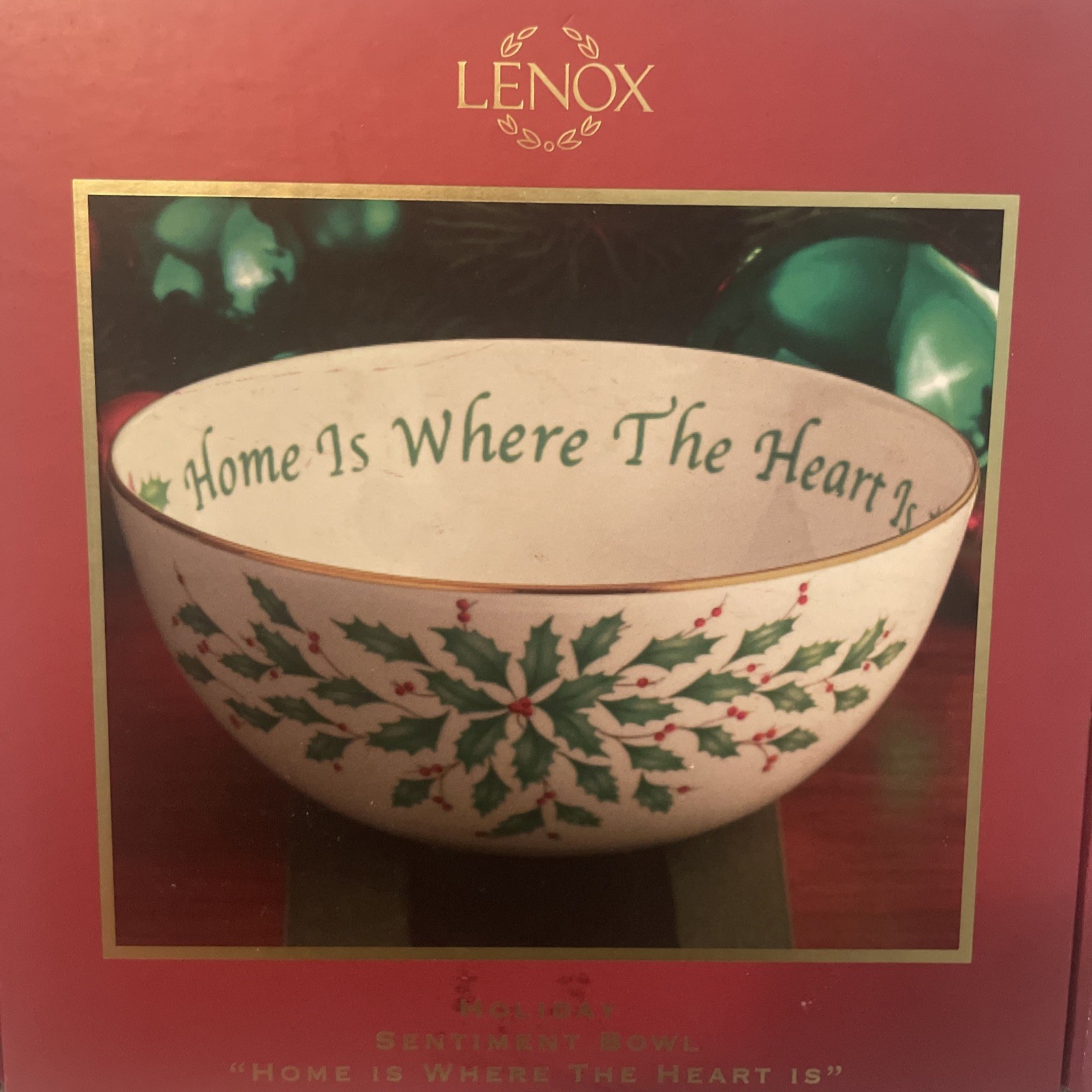 Lenox HOLIDAY Home Is Where The Heart Is Christmas Bowl W Box #804150 7″ X 3″