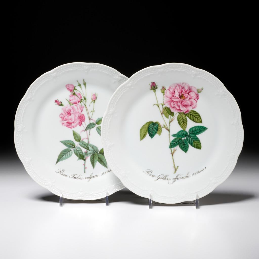 (8) Hutschenreuther Germany Viktoria Botanical Salad Plates Pink Flowers 7.75″ A