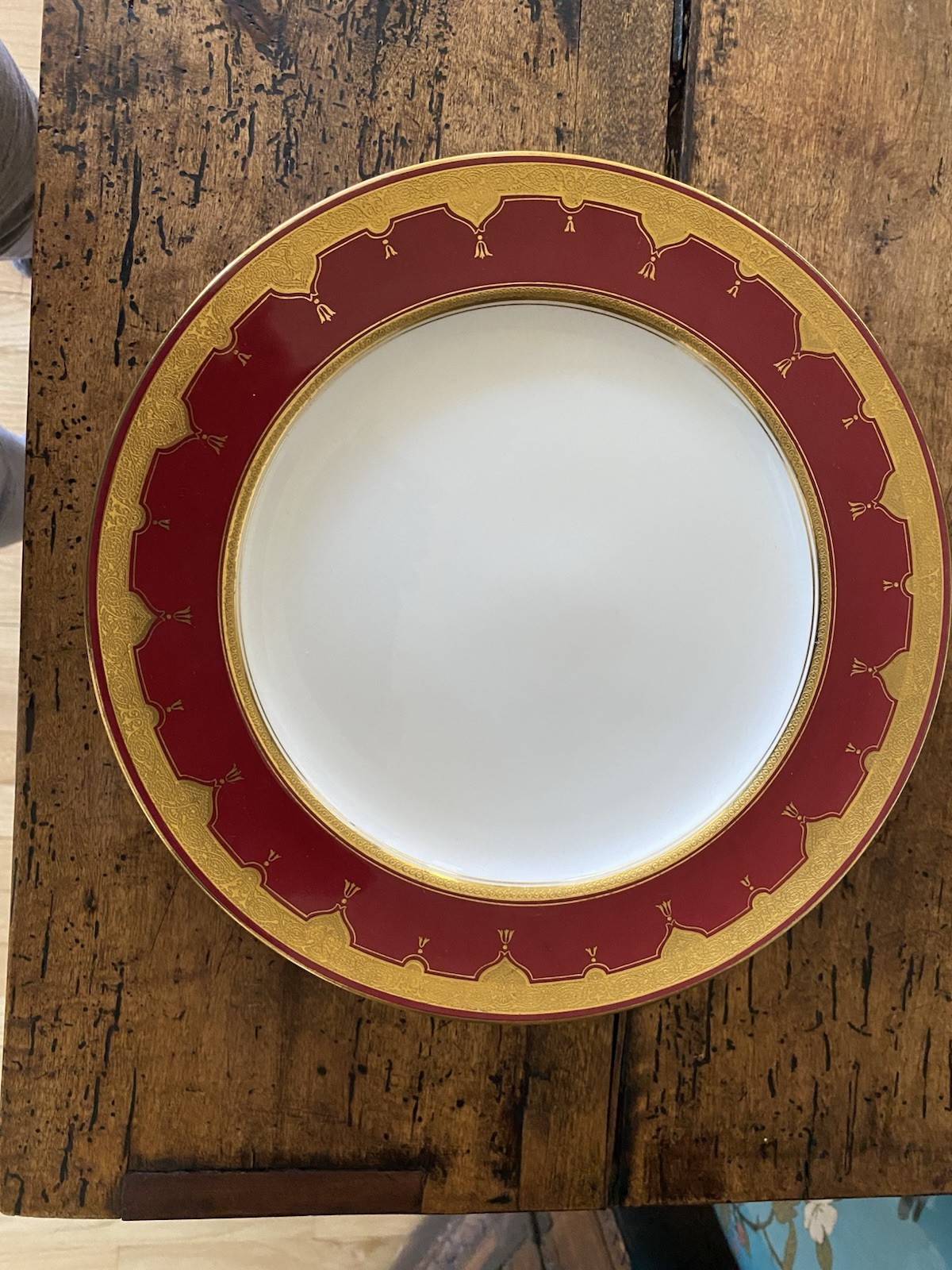 Antique MINTON Set Of 9 Dinner Plates G9561 Red Gold 10.25” Rare Museum Quality