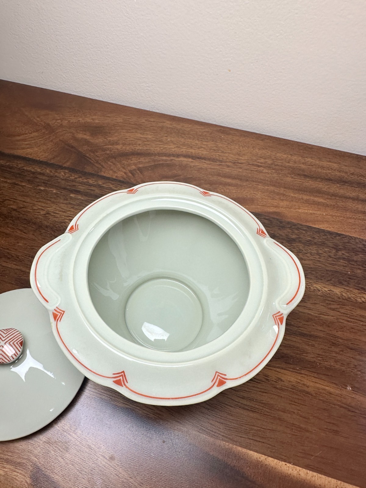 Antique Theodore Haviland Limoges Suzanne Lalique RARE Sugar Bowl Art Celadon
