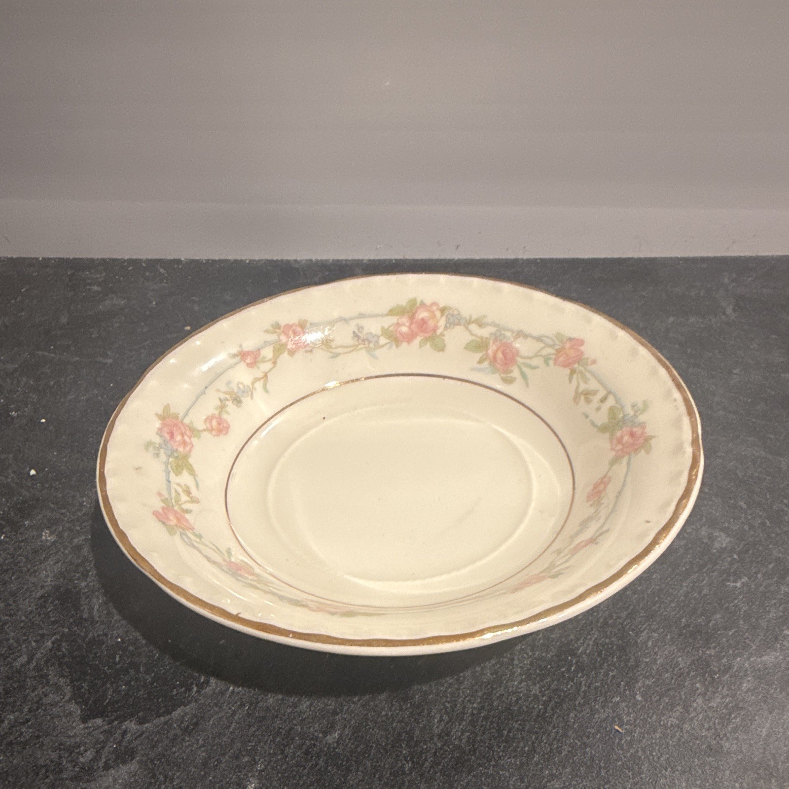 Crooksville China Co. H-P USA Floral White Pink Green Gold partial set