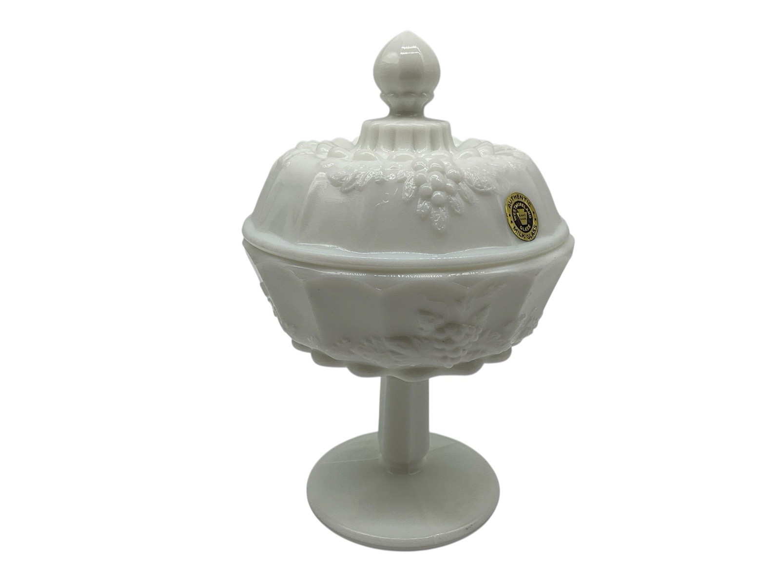 Westmoreland Milk Glass Covered Vintagee Candy Dish Marked Made in USA Collectib