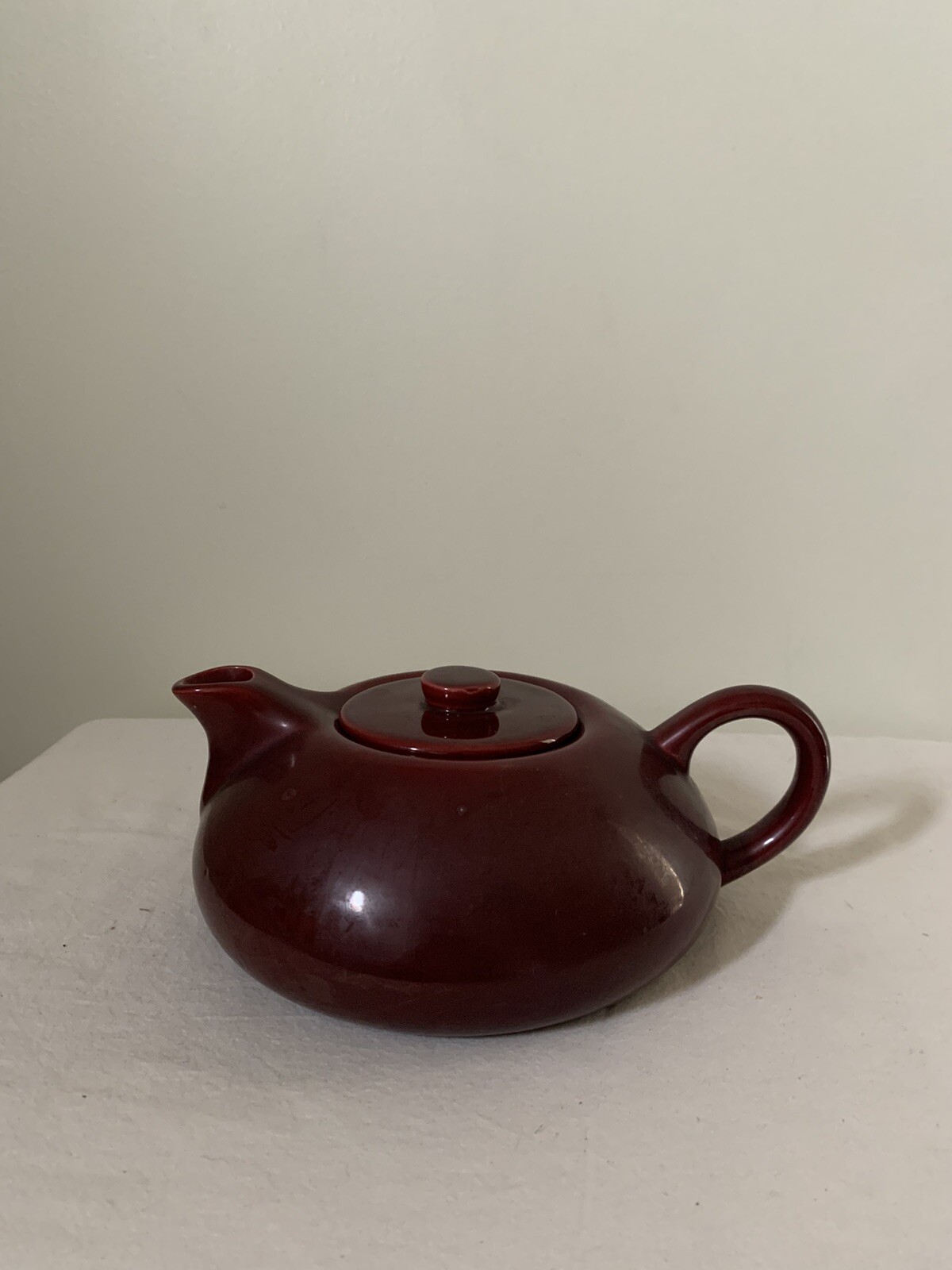 Hollydale California Tea Pot Malibu Modern Maroon Red MCM 1948 Teapot Vintage