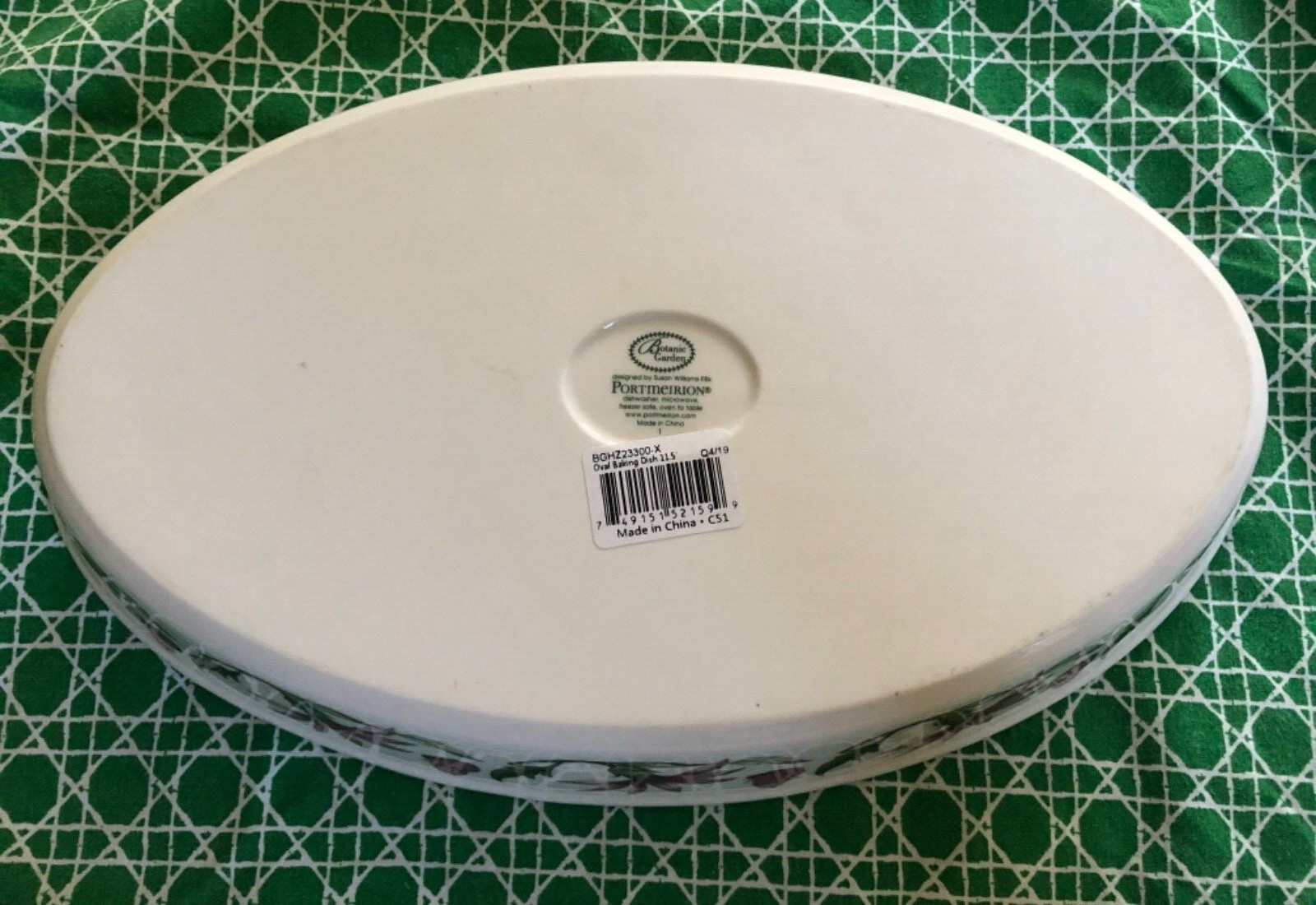 Portmeirion Botanic Garden AMARYLLIS BELLADONNA LILY 11″ Oval Baking Dish —NWT