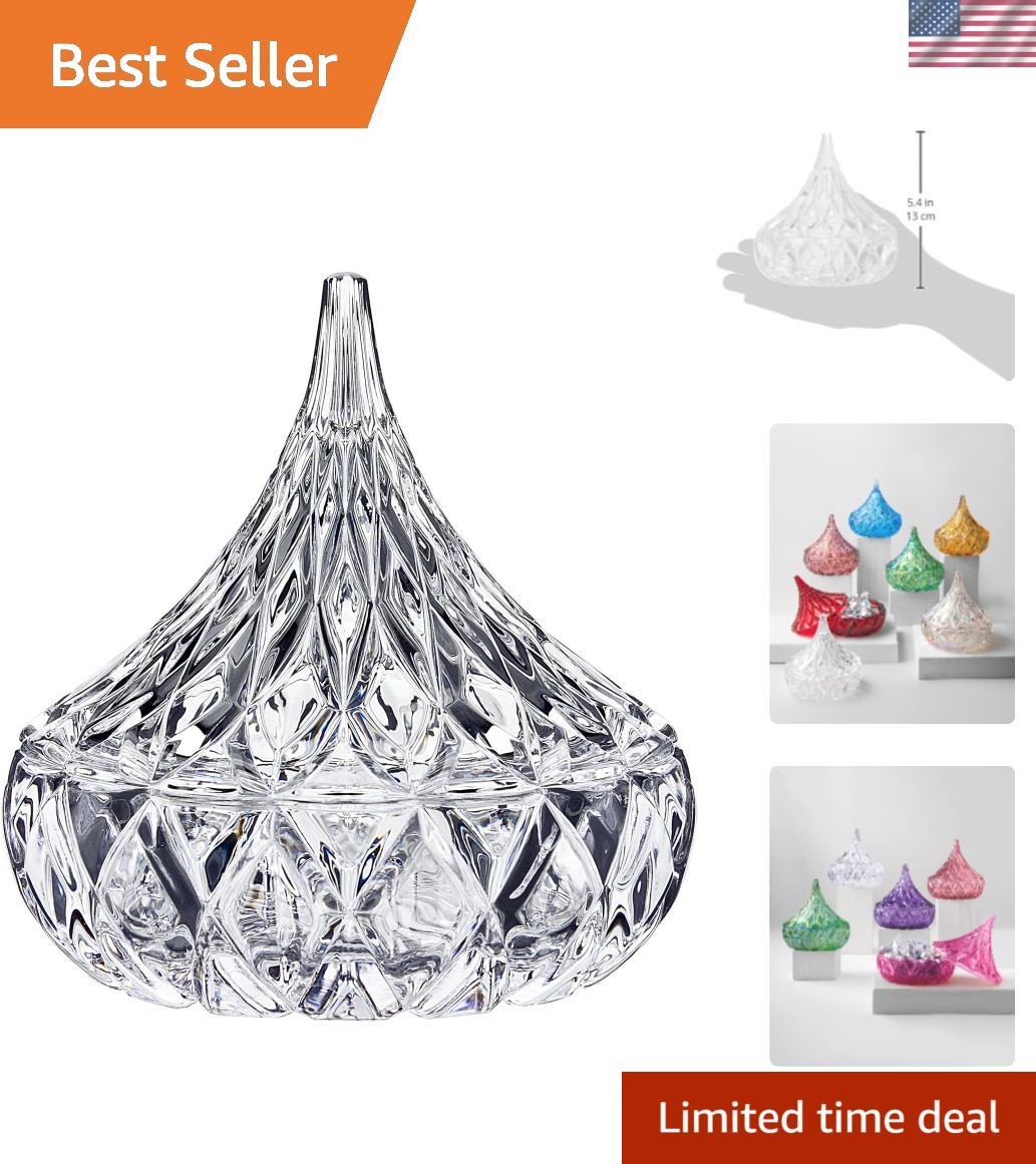 Stunning Hershey’s Kiss Glass Covered Box – Elegant Candy Dispenser Home Decor
