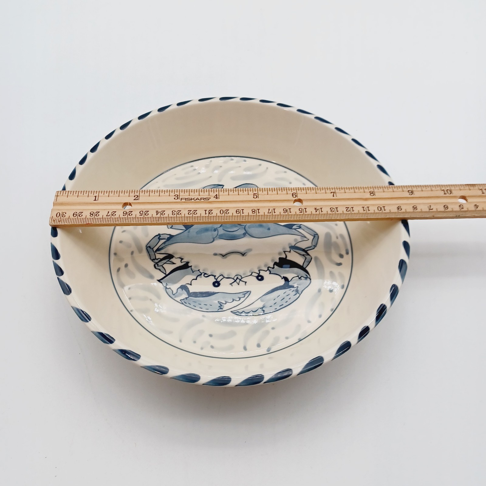 Blue Crab Bay Co Stoneware plate 9in Pie Pasta Dish Artist Jose Dovis