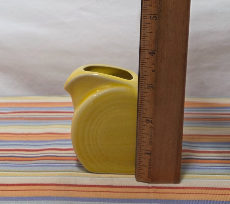 New Fiesta Fiestaware Sunflower Yellow Mini Disc Disk Pitcher Creamer 5oz.