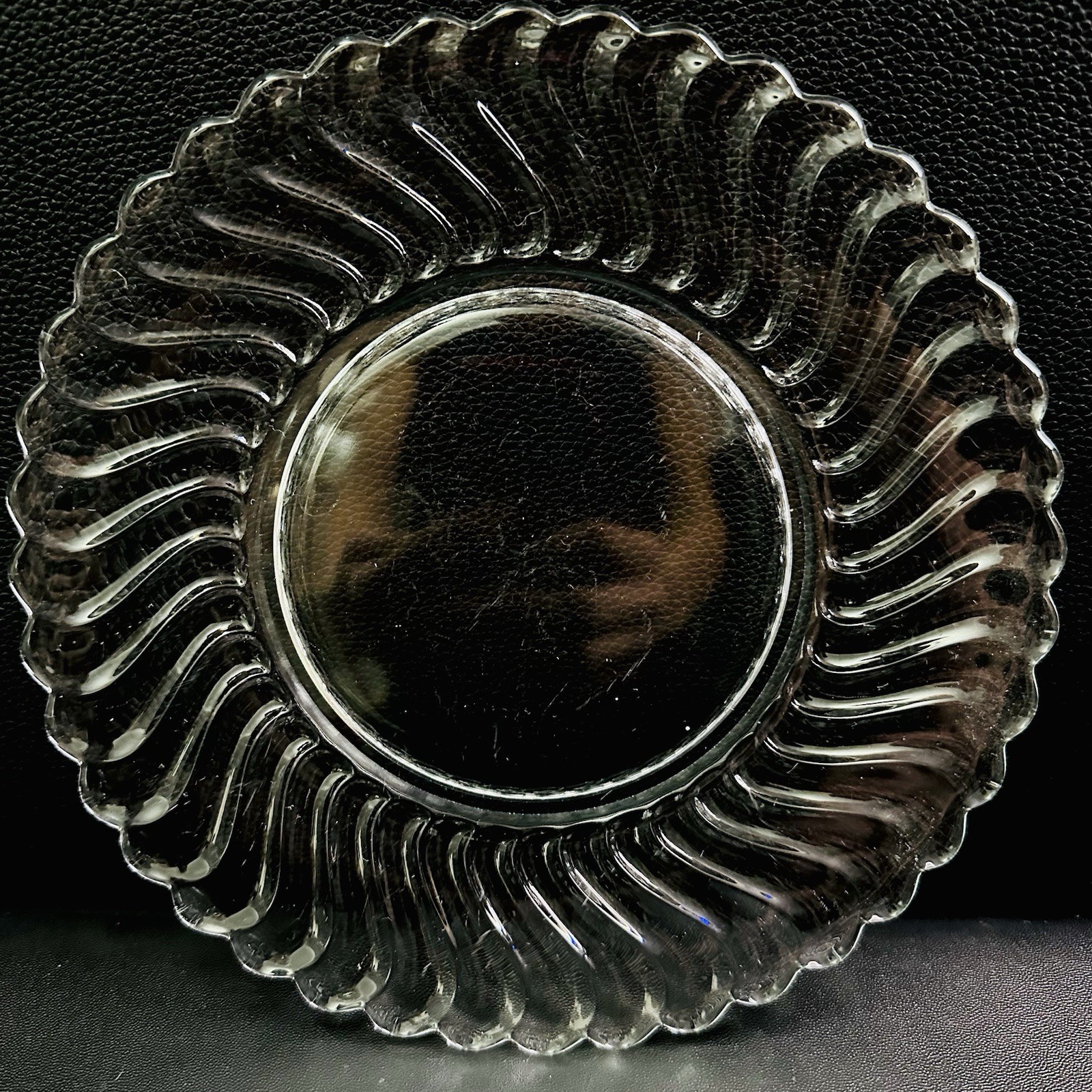 4 vtg Clear Glass Luncheon Plates Mismatched Mixed Salad Dessert Plate set 8″