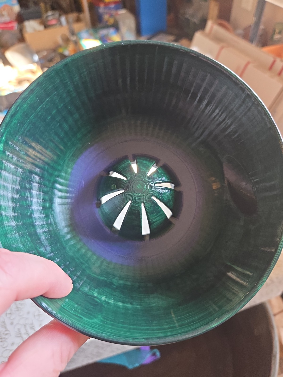 Self Rotating Berry Bowl 3D Printed Quick Self Rotating Basket Green rinser