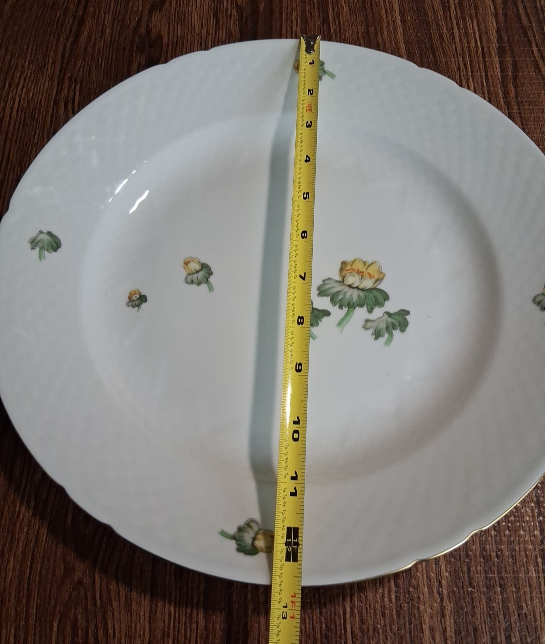 Bing & Grondahl Porcelain Erantis Pattern Lg 12.5″ Round Platter Made In Denmark