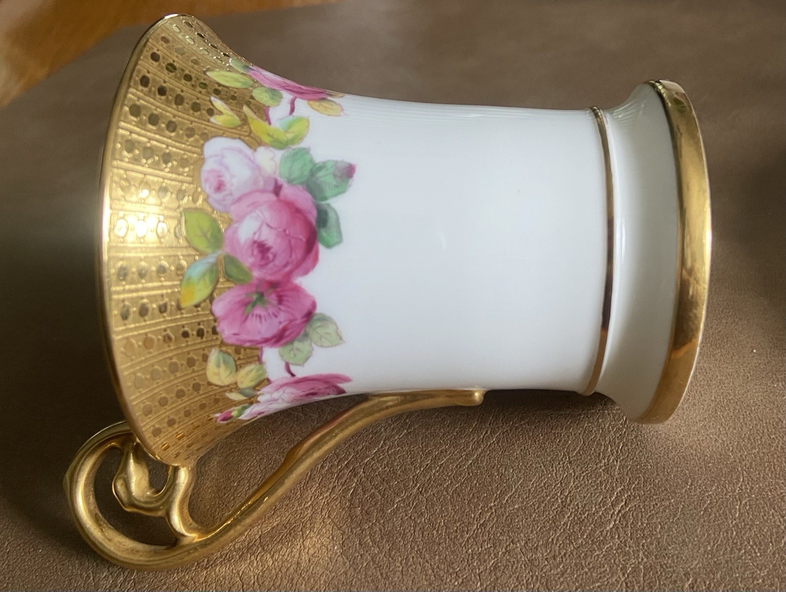 Antique Minton England Tall Chocolate Cup Davis Collamore NY C 1900