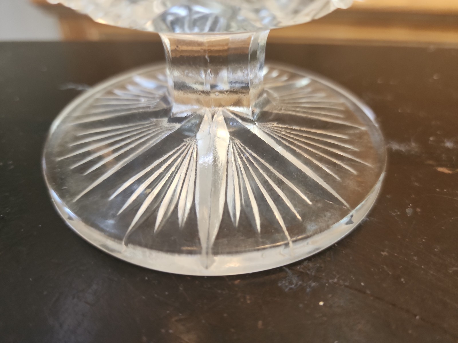 Antique EAPG Westmoreland Manganese Glass High Hob Clear Oval Compote Dish Bowl