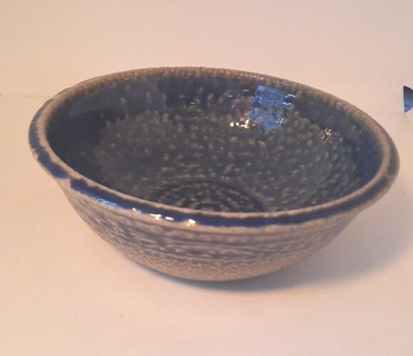 Backwoods Pottery 10” Bowl Dish 1992 signed DW Hussey
