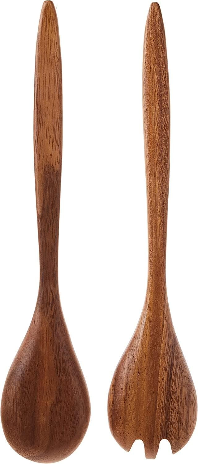Lipper International 1188 Acacia Oblong Salad Servers, 12″ Long, One Pair
