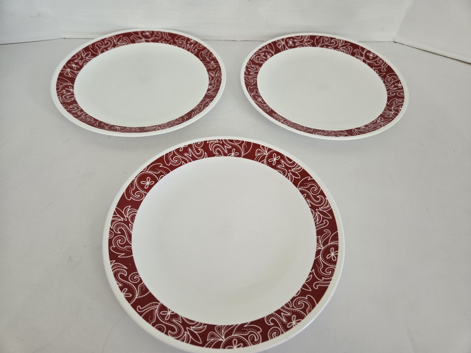 3 Corelle Corning Bandhani 10.25″ Dinner Plates USA FREE SHIPPING