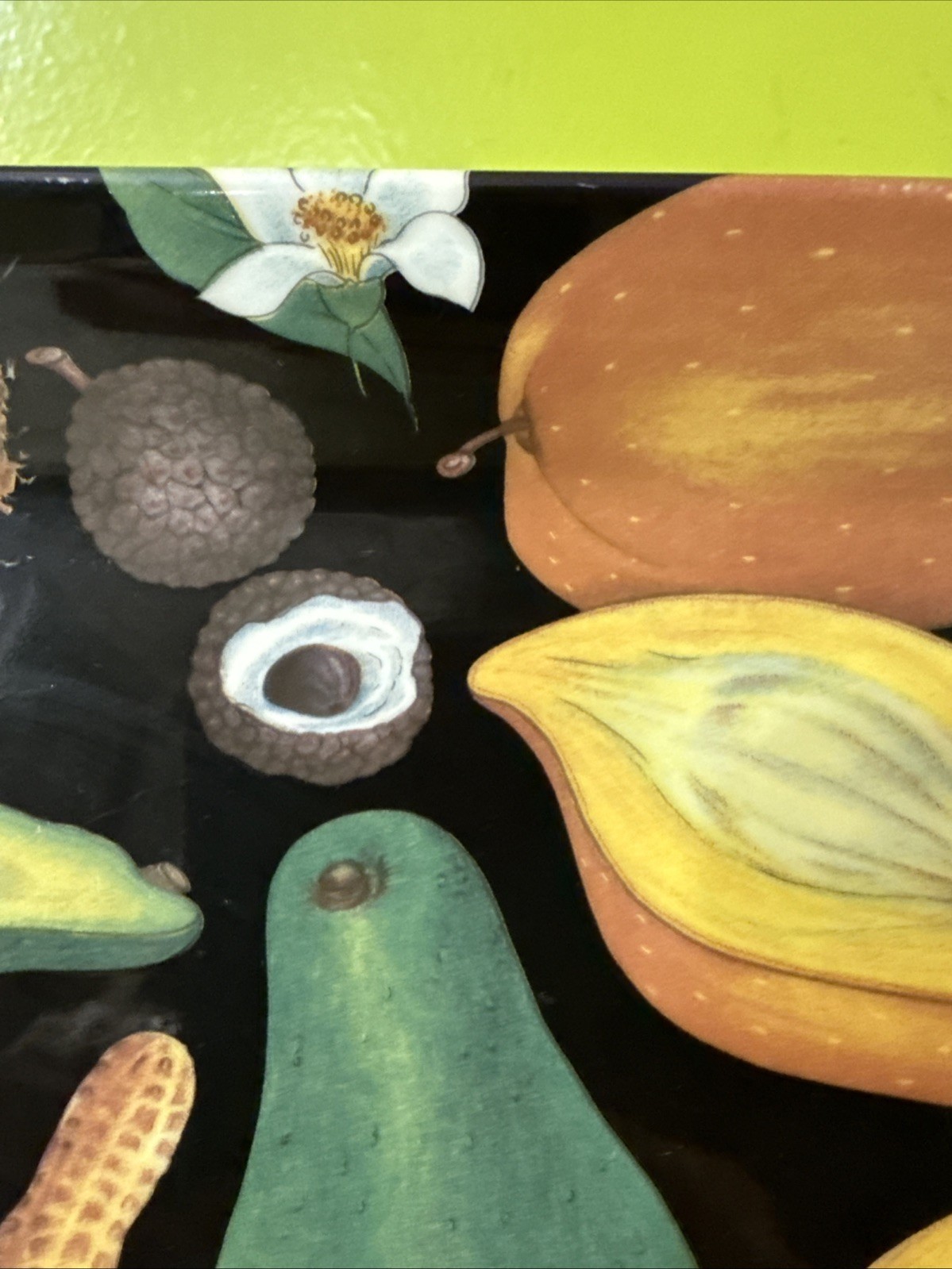 Rare Vintage Philippe Deshoulieres Limoges Tropical Fruits Porcelain Tray 16”